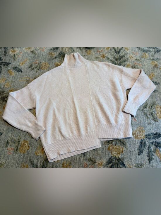 Vince Sweaters - Vince Asymmetric Wool and Cashmere Blend Sweater Small Pink